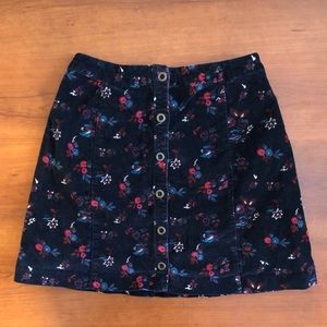 Hollister Corduroy Floral Skirt!